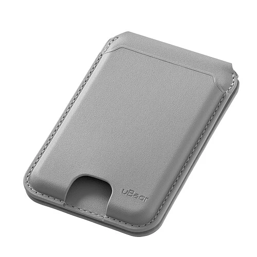 Магнитный кардхолдер uBear Fold, эко-кожа, серый
