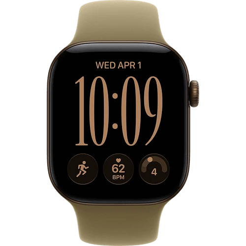 Apple Watch Series 12, GPS, 42mm, Dark Bronze Aluminium Case with Olive Sport Band - M/L