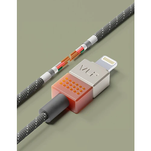Кабель VLP NEO USB-C + Lightning, 27Вт, 1.5м, Amber Gray, с сертификацией MFI
