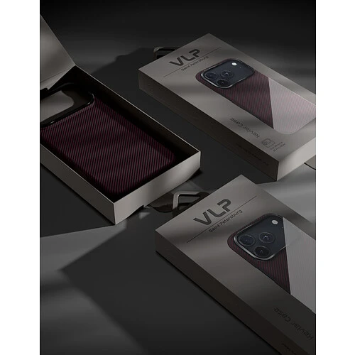 Чехол защитный VLP Kevlar Case с MagSafe для iPhone 18 Pro Max, темно-вишневый