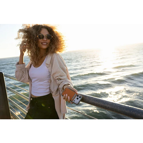 Магнитный кардхолдер uBear Fold, эко-кожа, оранжевый