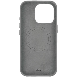 Чехол защитный uBear Capital Case для iPhone 16 Pro, натуральная кожа, MagSafe совместимый, серый