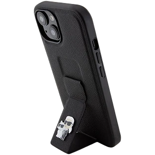 Чехол LAGERFELD GripStand PU Saffiano NFT Karl & Choupette metal Hard Чёрный для iPhone 15 Чехол LAGERFELD GripStand PU Saffiano NFT Karl & Choupette metal Hard Чёрный для iPhone 15