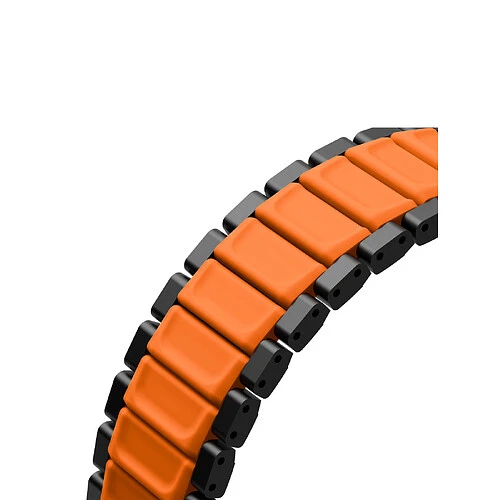Uniq для Apple Watch 49/46/45/44 mm ремешок Strova Flex Steel Band Black/Volt Orange