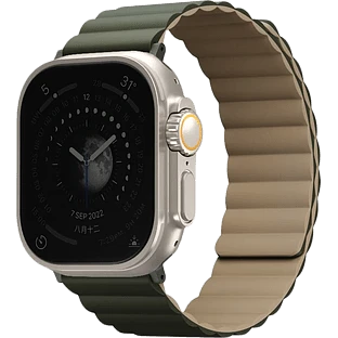 Uniq для Apple Watch 49/45/44/42 mm ремешок Revix reversible Magnetic Green/Tan