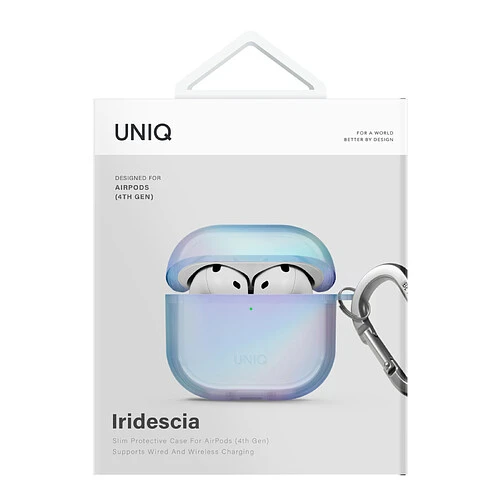 Чехол Uniq для Airpods 4/5 чехол Iridescia (holographic) Eclipse Blue