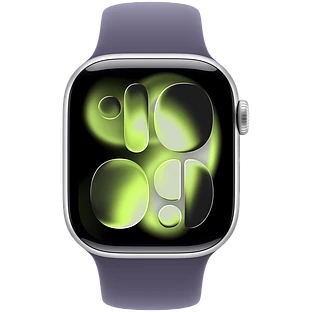Apple Watch Series 11, GPS, 46mm, Silver Aluminium Case with Purple Fog Sport Band - M/L Apple Watch Series 11, GPS, 46mm, Silver Aluminium Case with Purple Fog Sport Band - M/L