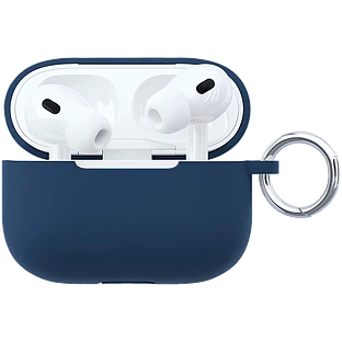 Чехол защитный VLP Soft Touch, с кольцом, для AirPods Pro 2 (2022), темно-синий