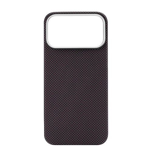 Чехол защитный uBear Supreme Case для iPhone 18 Pro Max, ультратонкий, материал Кевлар, MagSafe совместимый, бургунди (клетчатый)
