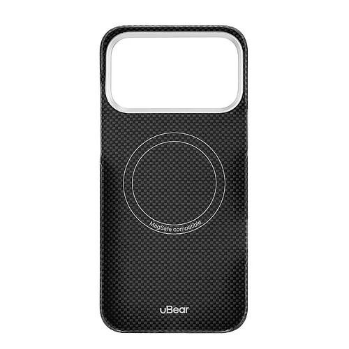 Чехол защитный uBear Supreme Case для iPhone 18 Pro Max, ультратонкий, материал Кевлар, MagSafe совместимый, черный (клетчатый)