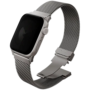 Uniq для Apple Watch 49/46/45/44 mm ремешок Dante PRO Strap Mesh Steel Titanium Silver Uniq для Apple Watch 49/46/45/44 mm ремешок Dante PRO Strap Mesh Steel Titanium Silver