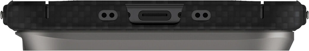Чехол Uniq для iPhone Air KEVA EDGE Full Kevlar Carbon Black (MagSafe)