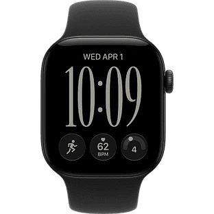 Apple Watch Series 12, GPS, 42mm, Black Aluminium Case with Black Sport Band - S/M