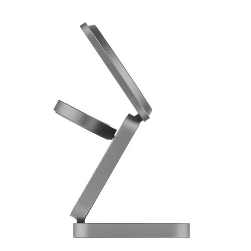 Беспроводное зарядное устройство uBear Balance Ultra, 3-в-1, с поддержкой MagSafe, Qi2.2 (35W), серый космос