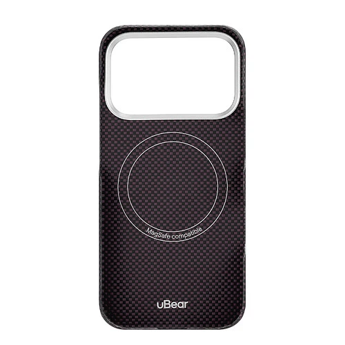 Чехол защитный uBear Supreme Case для iPhone 18 Pro, ультратонкий, материал Кевлар, MagSafe совместимый, бургунди (клетчатый)