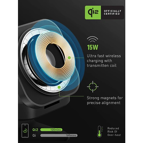 Беспроводное зарядное устройство EnergEA MagCube 3-in-1 Magnetic Foldable, Qi2