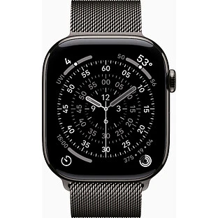 Apple Watch Series 11, GPS + Cellular, 46mm, Slate Titanium Case with Slate Milanese Loop - M/L