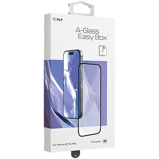 Стекло защитное 3D VLP Easy Box для iPhone 16 Pro Max с черной рамкой