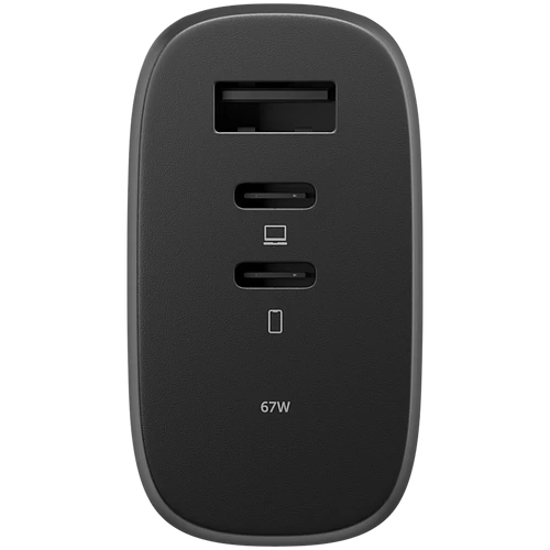 FAST-PD67-BLK-2CA NATIVE UNION FAST GAN CHARGER PD 67W, сетевое зарядное устройство (2xUSB-C+1хUSB-A