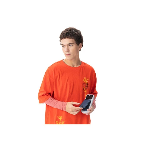 Магнитный кардхолдер uBear Fold, эко-кожа, темно-синий