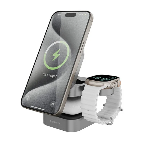 Беспроводное зарядное устройство EnergEA MagCube 3-in-1 Magnetic Foldable, Qi2