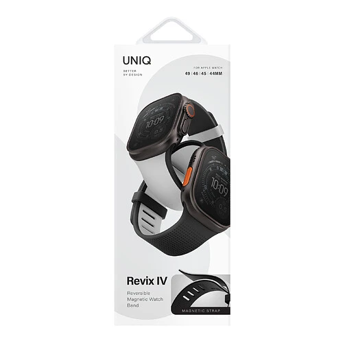 Uniq для Apple Watch 49/46/45/44 mm ремешок Revix IV reversible Magnetic Mist Grey/Black