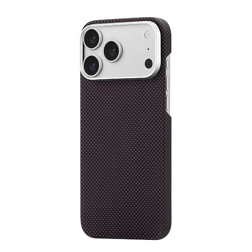 Чехол защитный uBear Supreme Case для iPhone 18 Pro Max, ультратонкий, материал Кевлар, MagSafe совместимый, бургунди (клетчатый)