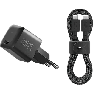 FAST30-CC-BKCOS-EU FAST GAN CHARGER 30W с кабелем USB-C/USB-C , ЗСУ 30W, цвет: черный