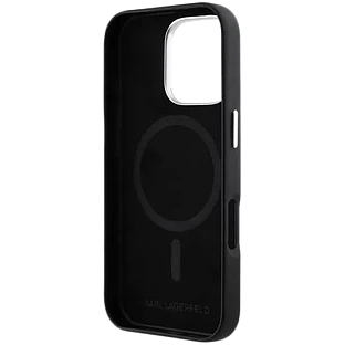 Lagerfeld для iPhone 16 Pro Max чехол PU Grained Full Wrapped & Metal Camera Hard Black (MagSafe)