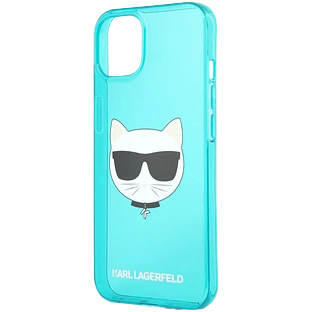 Чехол Lagerfeld для iPhone 13 TPU FLUO Choupette Hard Transp Blue Чехол Lagerfeld для iPhone 13 TPU FLUO Choupette Hard Transp Blue