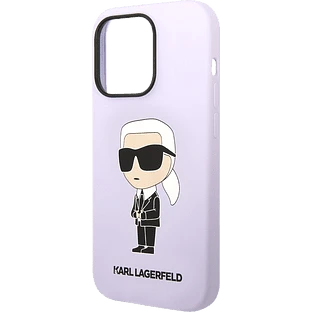 Lagerfeld для iPhone 14 Pro чехол Liquid silicone NFT Karl Ikonik Hard Purple