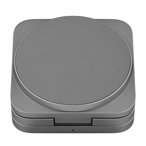 Беспроводное зарядное устройство uBear Balance Slim, 3-в-1, с поддержкой MagSafe, Qi2.2, цвет: серый космос
