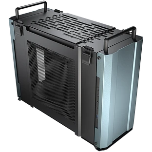 Корпус COUGAR GAMING Mini Tower,  Mini-ITX, 2 слотов, USB 3.1, Аудио разъем, USB 3.0, Алюминий, Power Button, Reset Button, Светодиодный индикатор, PSU optional, Поддержка системы жидкостного охлаждения, Handles, Железно-серый