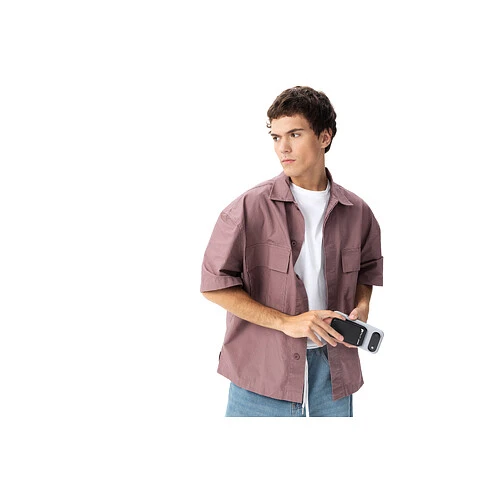 Магнитный кардхолдер uBear Fold Find My, эко-кожа, черный