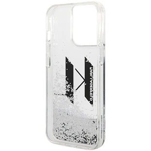 Lagerfeld для iPhone 14 Pro чехол Liquid Glitter Big KL logo Hard Silver Lagerfeld для iPhone 14 Pro чехол Liquid Glitter Big KL logo Hard Silver