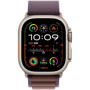Apple Watch Ultra 2 2024 GPS + Cellular 49mm Natural Titanium Case with Indigo Alpine Loop - L
