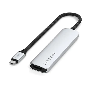 Адаптер Satechi 4-in-1 USB-C Slim Multiport Adapter with 4K HDMI and Fast Data Transfer - Серебристый Адаптер Satechi 4-in-1 USB-C Slim Multiport Adapter with 4K HDMI and Fast Data Transfer - Серебристый