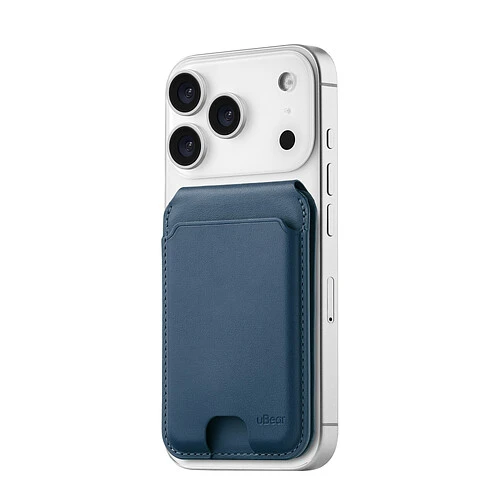 Магнитный кардхолдер uBear Fold, эко-кожа, темно-синий