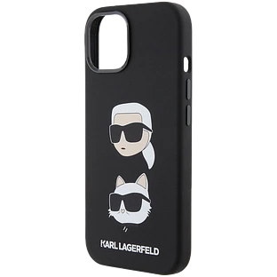 Lagerfeld для iPhone 15 чехол Liquid Silicone NFT Karl & Choupette heads Hard Black Lagerfeld для iPhone 15 чехол Liquid Silicone NFT Karl & Choupette heads Hard Black