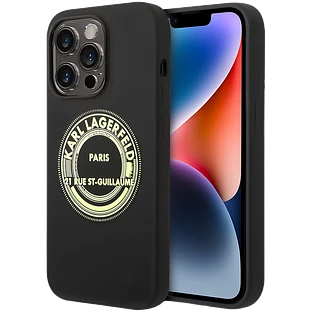 Lagerfeld для iPhone 14 Pro чехол Liquid silicone RSG Round logo Hard Black Lagerfeld для iPhone 14 Pro чехол Liquid silicone RSG Round logo Hard Black