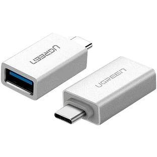 Переходник UGREEN US173-30155, Type C (M) to USB-A 3.0 (F), 5 Gb/s, пластиковый, White Переходник UGREEN US173-30155, Type C (M) to USB-A 3.0 (F), 5 Gb/s, пластиковый, White