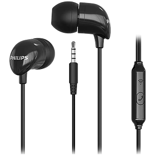 Проводные наушники с микрофоном PHILIPS TAE1126BK, Чёрный