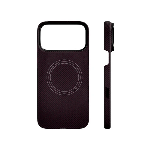 Чехол защитный VLP Kevlar Case с MagSafe для iPhone 18 Pro Max, темно-вишневый