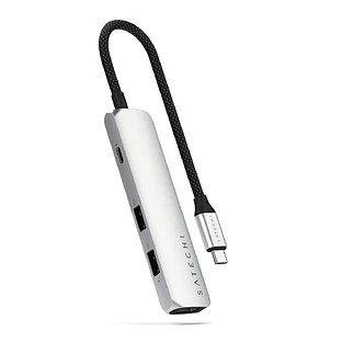 Адаптер Satechi 4-in-1 USB-C Slim Multiport Adapter with 4K HDMI and Fast Data Transfer - Серебристый Адаптер Satechi 4-in-1 USB-C Slim Multiport Adapter with 4K HDMI and Fast Data Transfer - Серебристый