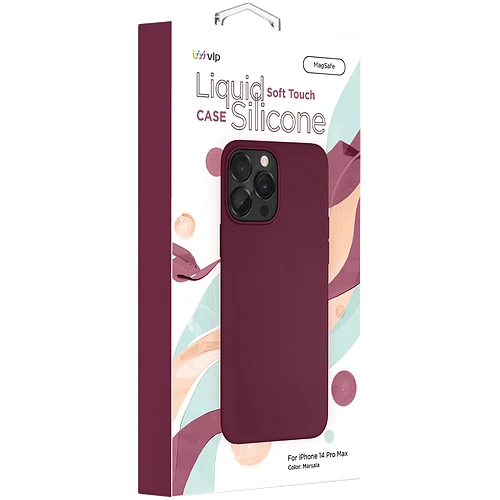 Чехол защитный "vlp" Silicone case with MagSafe для iPhone 14 ProMax, марсала Чехол защитный "vlp" Silicone case with MagSafe для iPhone 14 ProMax, марсала