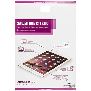 Защитное закаленное стекло RED LINE  для iPad (5-го поколения)/iPad Air (1-го и 2-го поколения)/Pro 9,7 дюйма