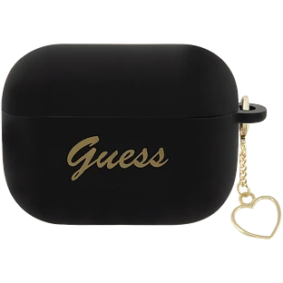 Чехол GUESS Silicone Script logo  Чёрный для AirPods Pro (Gen2)