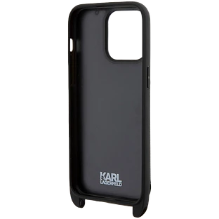 Lagerfeld для iPhone 15 Pro Max чехол Crossbody cardslot PU Saffiano RSG Hard Black Lagerfeld для iPhone 15 Pro Max чехол Crossbody cardslot PU Saffiano RSG Hard Black