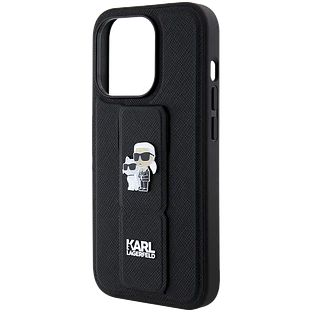 Чехол LAGERFELD GripStand PU Saffiano NFT Karl & Choupette metal Hard Чёрный для iPhone 15 Pro Чехол LAGERFELD GripStand PU Saffiano NFT Karl & Choupette metal Hard Чёрный для iPhone 15 Pro