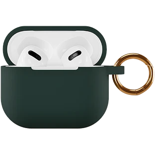 Чехол силиконовый VLP для AirPods 3 (2021),с кольцом, Soft Touch, темно-зеленый Чехол силиконовый VLP для AirPods 3 (2021),с кольцом, Soft Touch, темно-зеленый